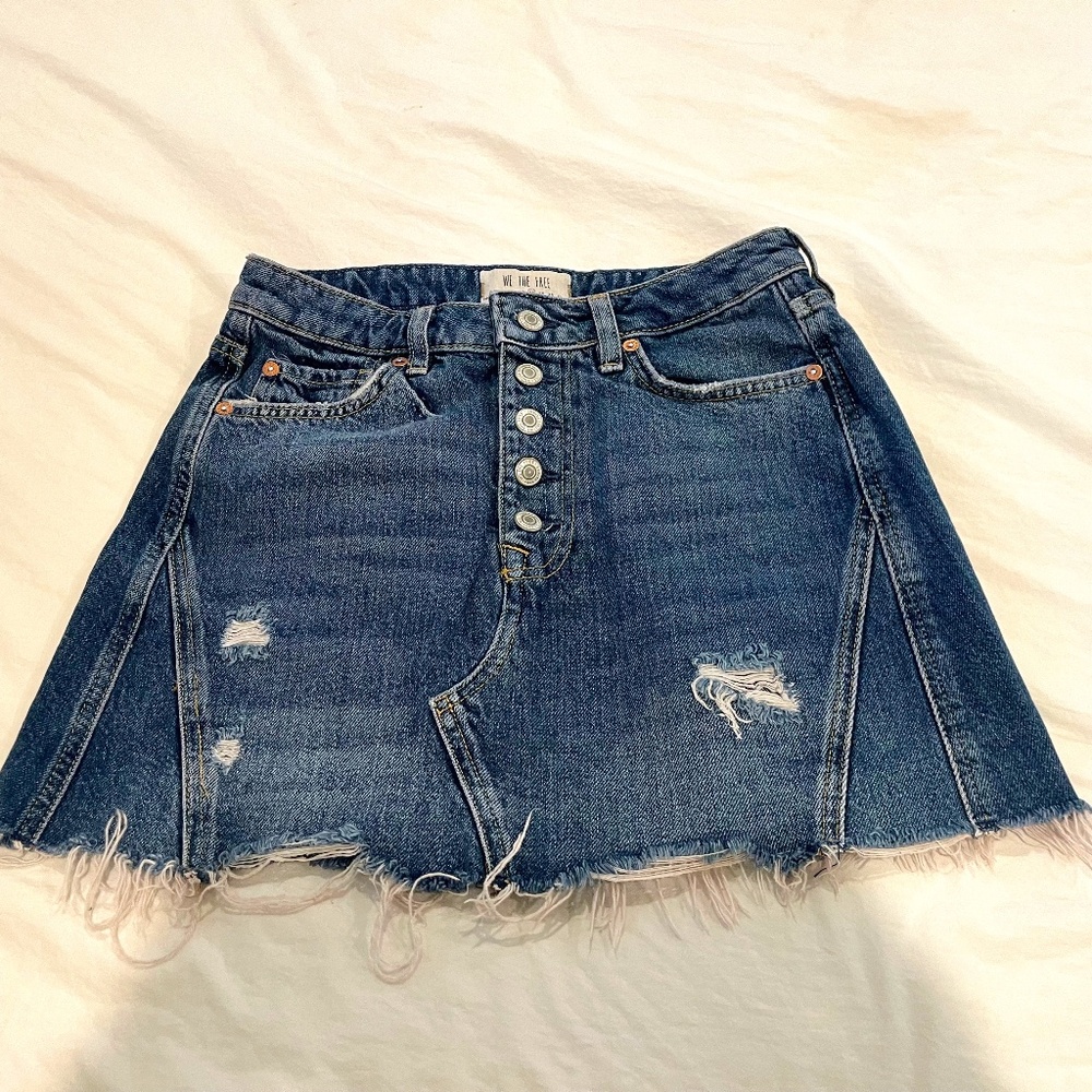 We The Free by Free People Distressed Denim Skirt Size 28